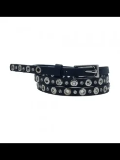 ADJUSTABLE BELT WITH SILVER EYELETS