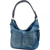 Bag in Washed Denim with Silver rhinestone applications - BC014 DENIM