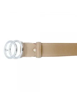 BEIGE BELT IN LEATHER FROM 70 TO 85 CM