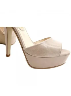 BEIGE GENUINE LEATHER SANDALS SIZE UP TO 42