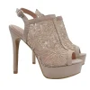 BEIGE MACRAME SANDAL WITH 13 HEEL AND STRAP