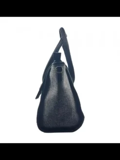 Black bag with imitation leather handles, spacious and elegant