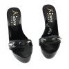 BLACK CLOG HEEL STUDS FETISH