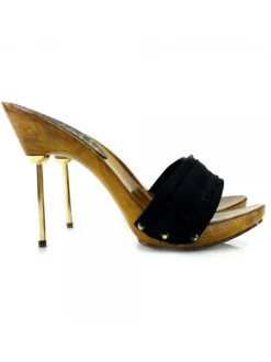 black clog metal heel -K32101 NERO