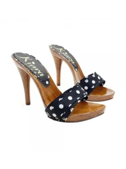 BLACK CLOG WITH POLKA DOT