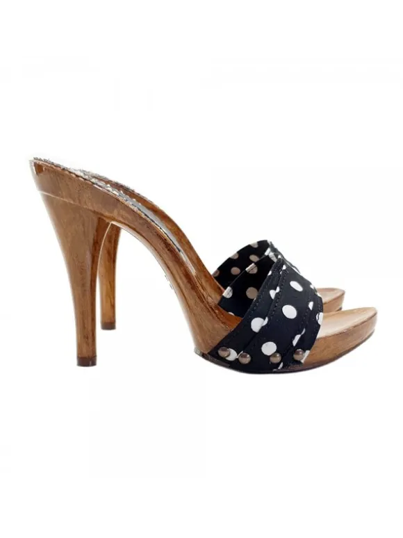 BLACK CLOG WITH POLKA DOT