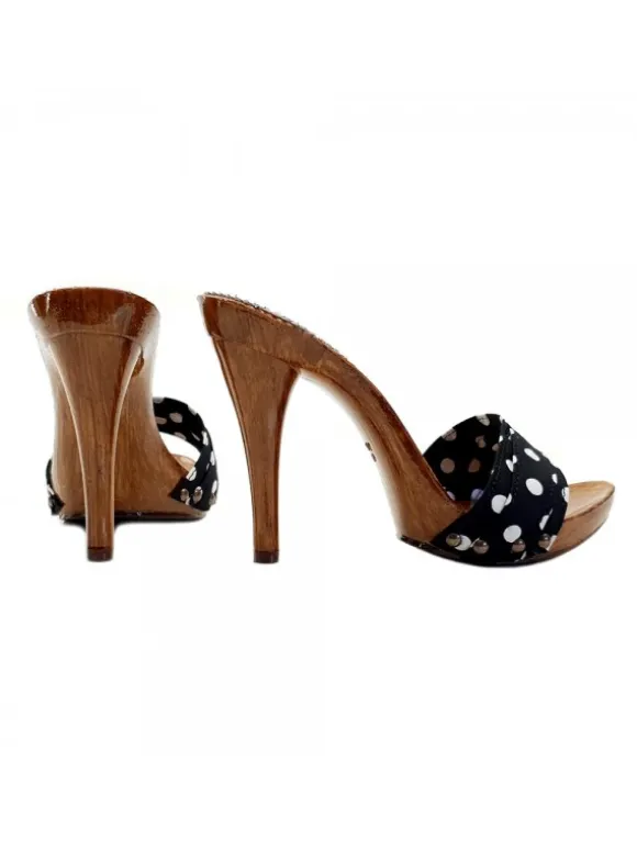 BLACK CLOG WITH POLKA DOT