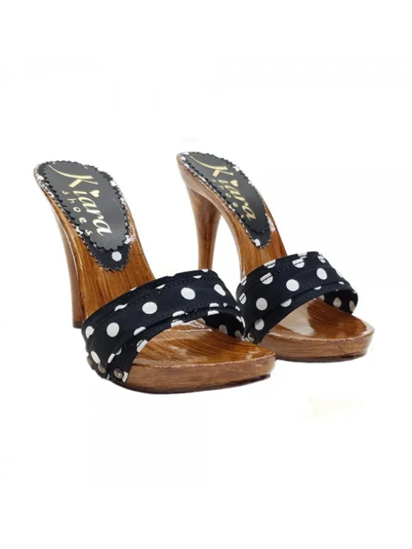 BLACK CLOG WITH POLKA DOT