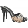 BLACK CLOGS WITH "PYTHON EFFECT" WHITE BAND