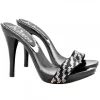 BLACK CLOGS WITH RHINESTONE BAND HEEL 12