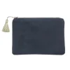 BLACK CLUTCH CASE IN FABRIC WITH ZIP
