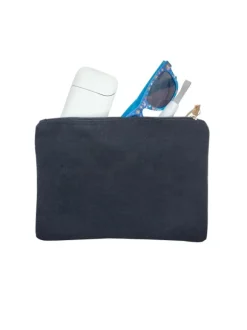 BLACK CLUTCH CASE IN FABRIC WITH ZIP