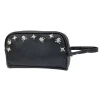 BLACK CLUTCH WITH SILVER SKULLS