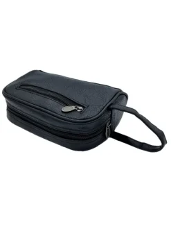 BLACK CLUTCH WITH SILVER SKULLS