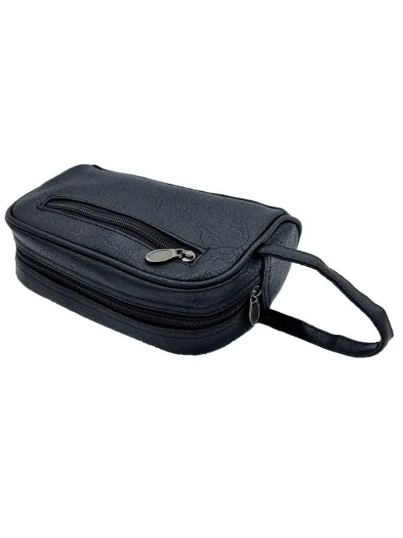 BLACK CLUTCH WITH SILVER SKULLS