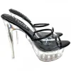 BLACK CRYSTAL SANDAL