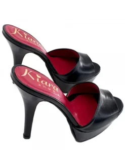 BLACK GENUINE LEATHER SANDALS SIZE UP TO 44