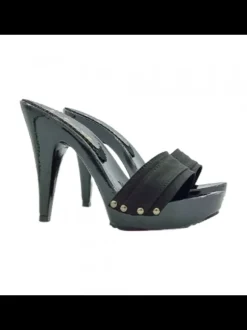 BLACK HEEL CLOG  HEEL 11 CM