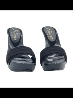 BLACK HEEL CLOG  HEEL 11 CM