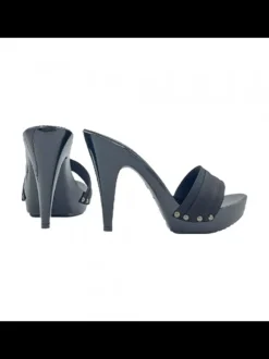BLACK HEEL CLOG  HEEL 11 CM