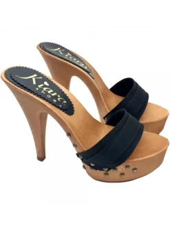BLACK HEEL CLOGS WITH STUDS