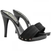 BLACK LACQUERED CLOGS HEEL 12