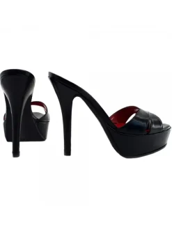 BLACK LEATHER SANDALS SIZE UP TO 44