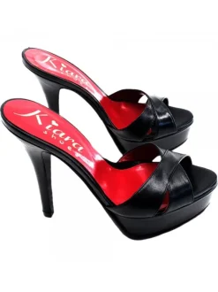 BLACK LEATHER SANDALS SIZE UP TO 44