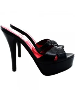 BLACK LEATHER SANDALS SIZE UP TO 44