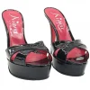 BLACK PATENT LEATHER SANDALS SIZE UP TO 44