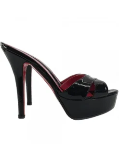 BLACK PATENT LEATHER SANDALS SIZE UP TO 44