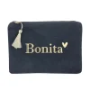 BLACK POCHETTE CASE WITH GOLD PRINT