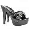 BLACK "PYTHON EFFECT" CLOGS WITH HIGH HEEL