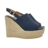 BLACK ROPE WEDGE IN SYNTHETIC SUEDE