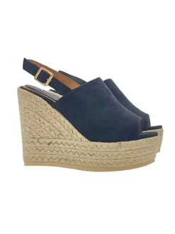 BLACK ROPE WEDGE IN SYNTHETIC SUEDE