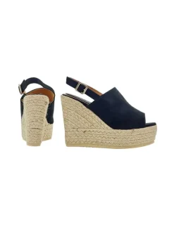 BLACK ROPE WEDGE IN SYNTHETIC SUEDE