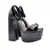 BLACK SANDALS WITH STRAP AND 14 CM HEEL