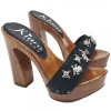 BLACK SKULL CLOGS