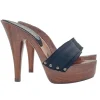 BLACK WOMAN CLOGS HEEL
