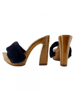BLACKS CLOGS FUR SYNTHETIC