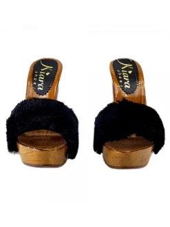 BLACKS CLOGS FUR SYNTHETIC