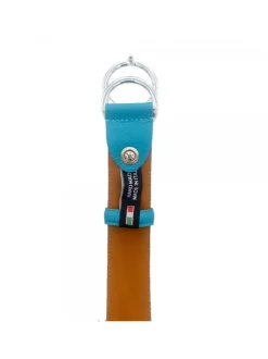 BLUE LEATHER BELT FROM 70 TO 85 CM