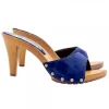 BLUE SUEDE CLOGS WITH HEEL 9