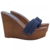 BLUE WEDGE CLOGS HEEL 13