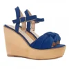 BLUE WEDGE WITH KNOT BAND AND STRAP