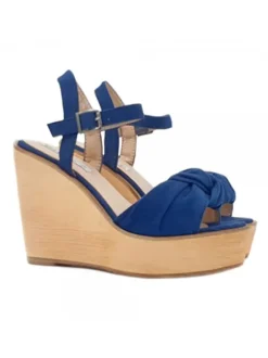 BLUE WEDGE WITH KNOT BAND AND STRAP