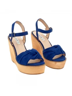 BLUE WEDGE WITH KNOT BAND AND STRAP