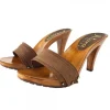 BROWN HEEL CLOGS 9