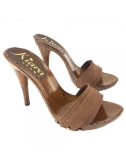 BROWN HEEL CLOGS 12