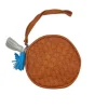 BROWN PURSE WITH HANDLE AND FRINGES